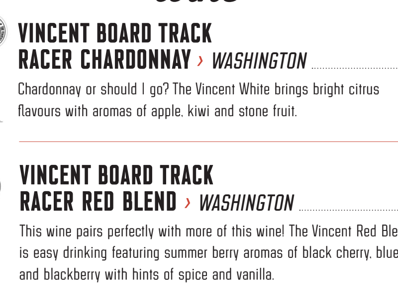 Vincent Board Track Racer Wines